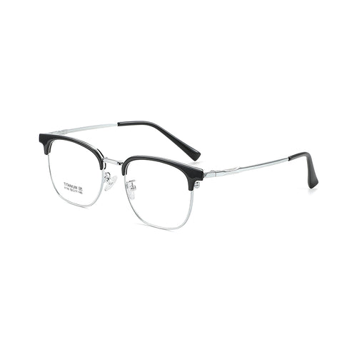 TR Metal Eyebrow Glasses Business-Casual Trendy Semi-Rimmed Anti-Blue-Light Glasses 8156 50 Pairs
