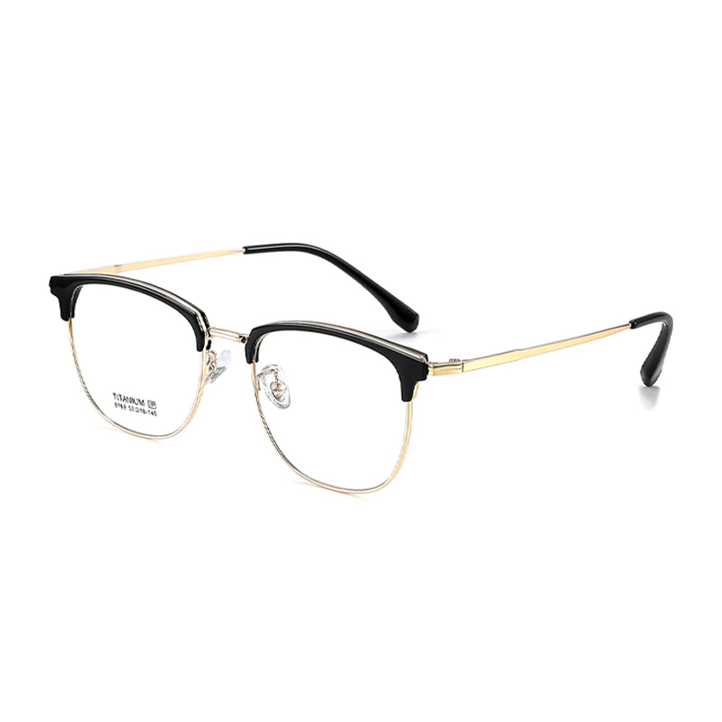 TR Metal Eyebrow Glasses Business-Casual Trendy Semi-Rimmed Anti-Blue-Light Glasses 8169 50 Pairs
