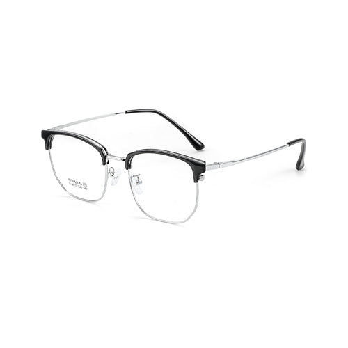 TR Metal Eyebrow Glasses Business-Casual Trendy Semi-Rimmed Anti-Blue-Light Glasses 8136 50 Pairs