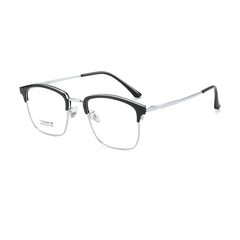 TR Metal Eyebrow Glasses Business-Casual Trendy Semi-Rimmed Anti-Blue-Light Glasses 8188 50 Pairs