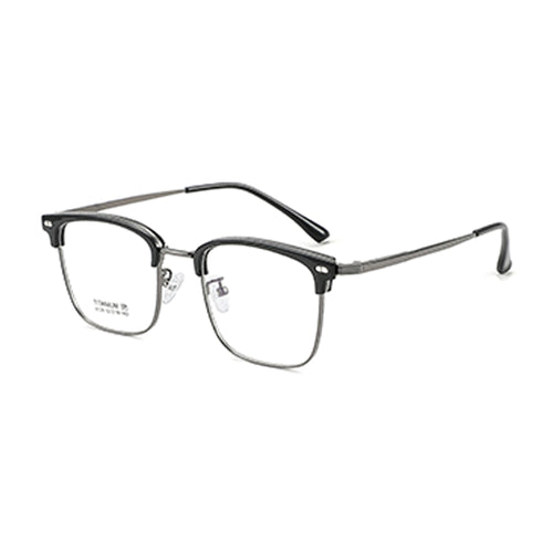 TR Metal Eyebrow Glasses Business-Casual Trendy Semi-Rimmed Anti-Blue-Light Glasses 8129 50 Pairs