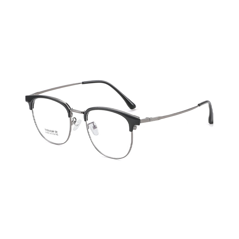 TR Metal Eyebrow Glasses Business-Casual Trendy Semi-Rimmed Anti-Blue-Light Glasses 8159 50 Pairs