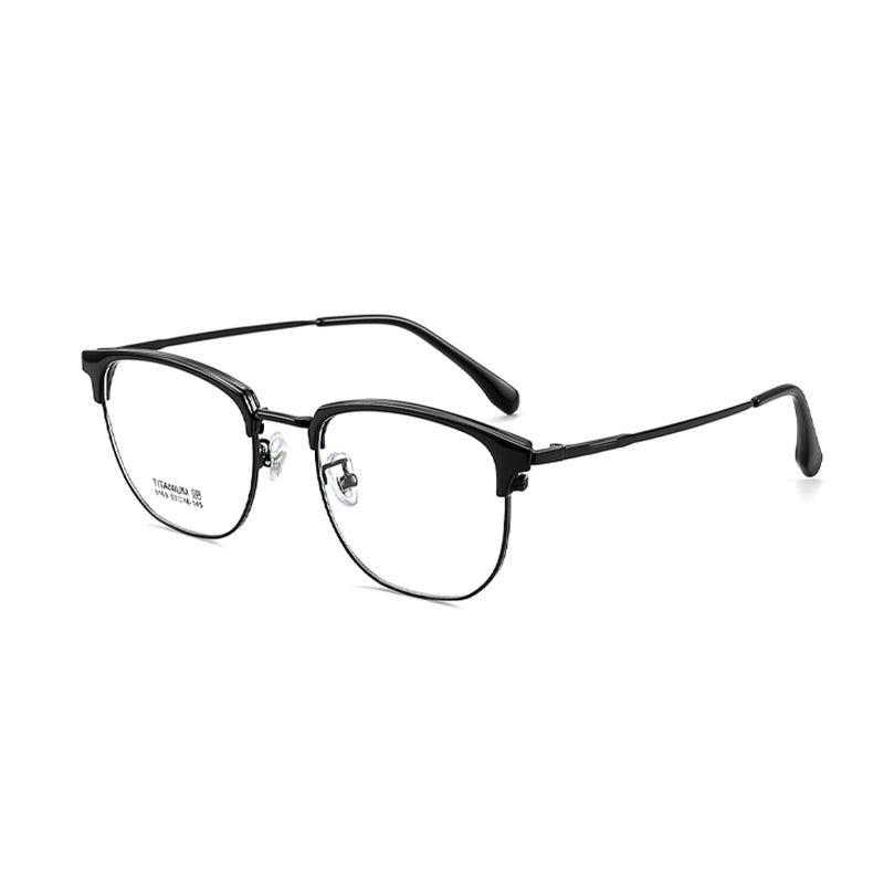 TR Metal Eyebrow Glasses Business-Casual Trendy Semi-Rimmed Anti-Blue-Light Glasses 8169 50 Pairs