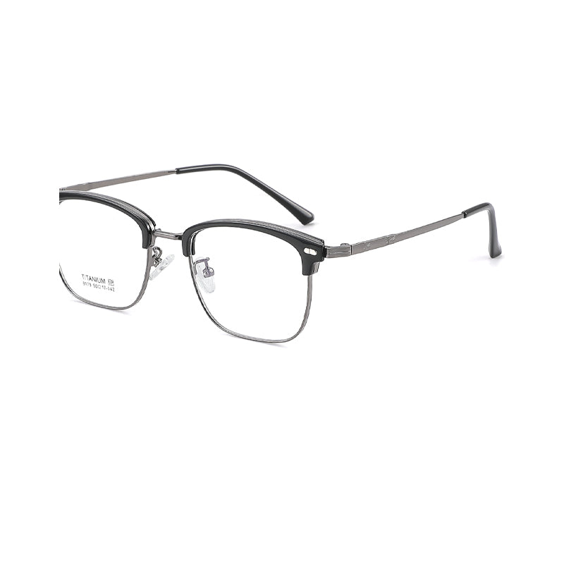 TR Metal Eyebrow Glasses Business-Casual Trendy Semi-Rimmed Anti-Blue-Light Glasses 8179 50 Pairs
