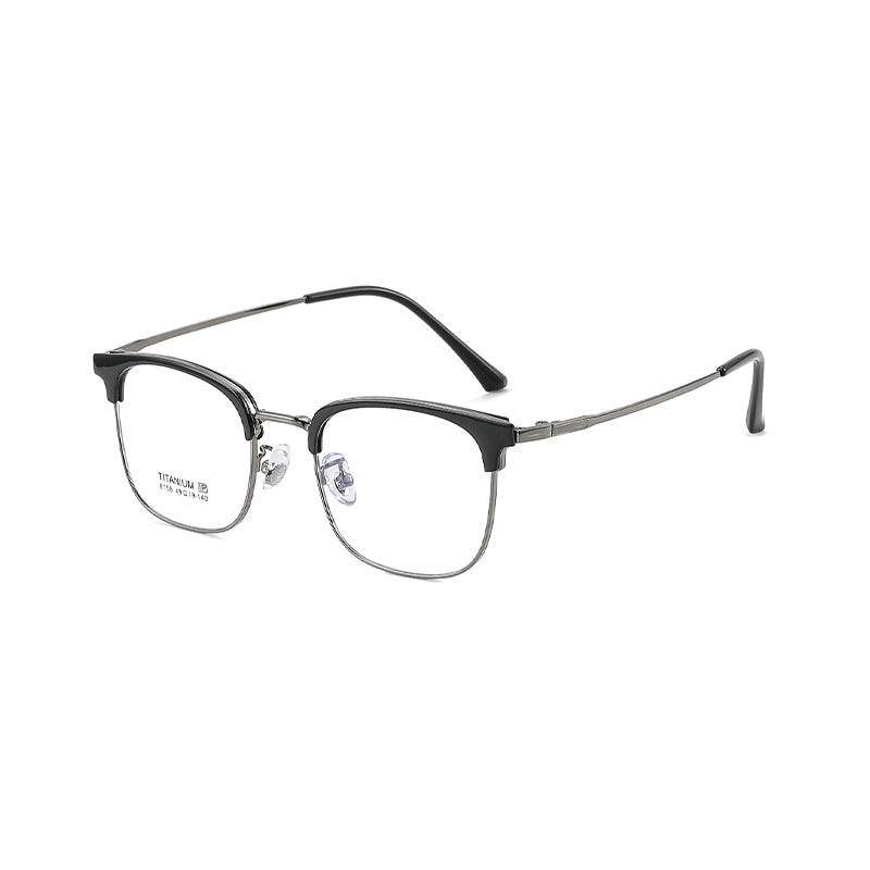 TR Metal Eyebrow Glasses Business-Casual Trendy Semi-Rimmed Anti-Blue-Light Glasses 8158 50 Pairs