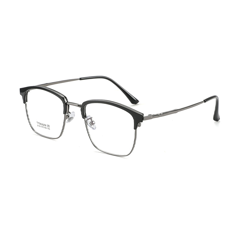TR Metal Eyebrow Glasses Business-Casual Trendy Semi-Rimmed Anti-Blue-Light Glasses 8188 50 Pairs