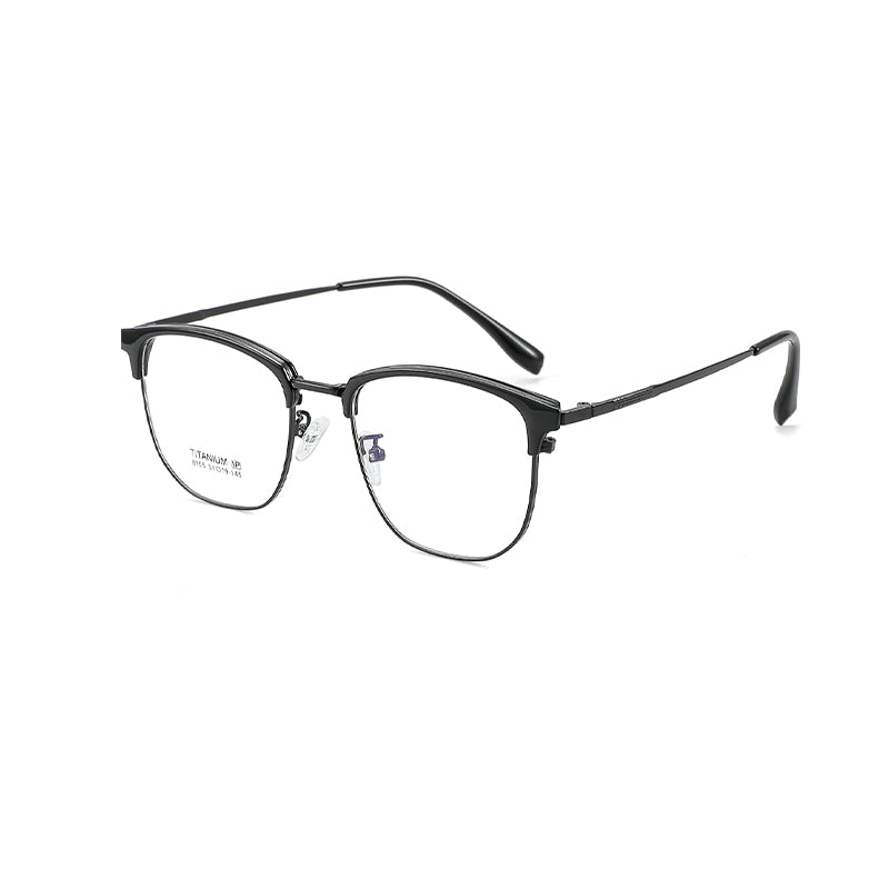 TR Metal Eyebrow Glasses Business-Casual Trendy Semi-Rimmed Anti-Blue-Light Glasses 8155 50 Pairs
