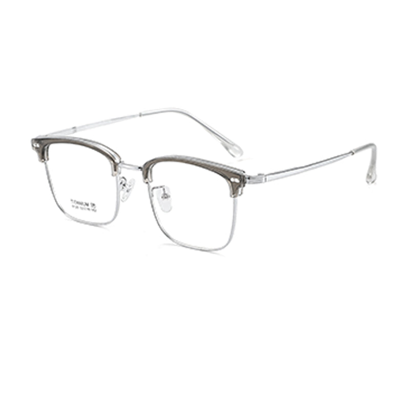 TR Metal Eyebrow Glasses Business-Casual Trendy Semi-Rimmed Anti-Blue-Light Glasses 8129 50 Pairs
