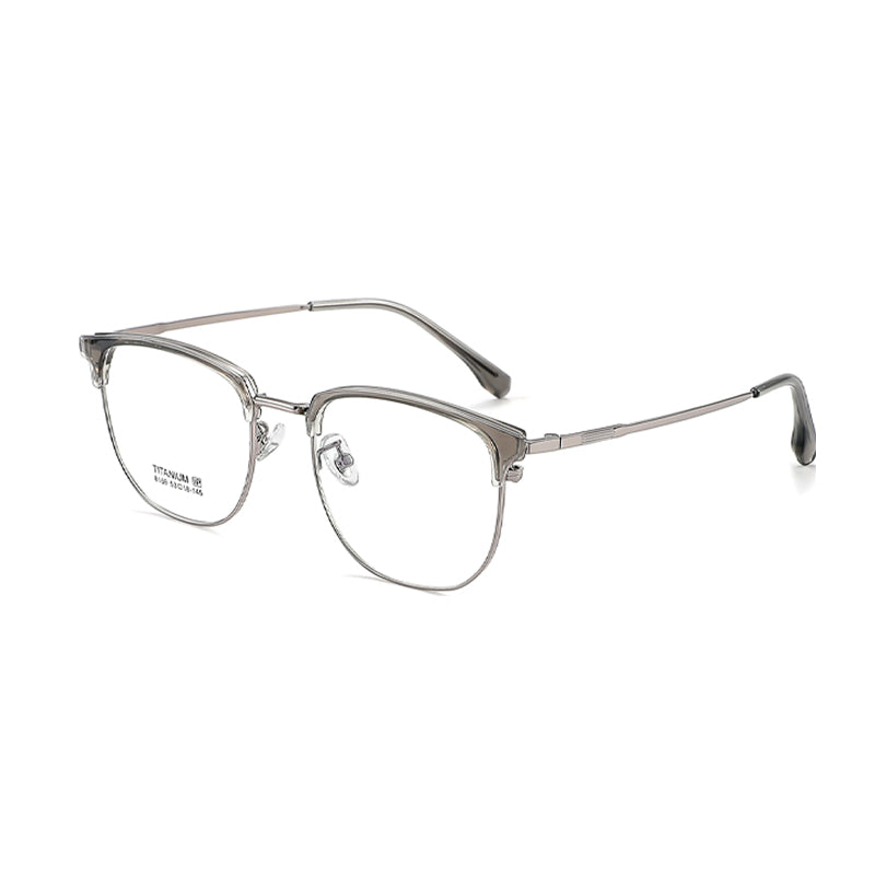 TR Metal Eyebrow Glasses Business-Casual Trendy Semi-Rimmed Anti-Blue-Light Glasses 8169 50 Pairs