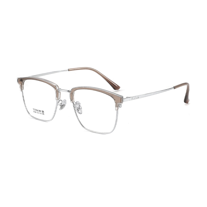 TR Metal Eyebrow Glasses Business-Casual Trendy Semi-Rimmed Anti-Blue-Light Glasses 8188 50 Pairs
