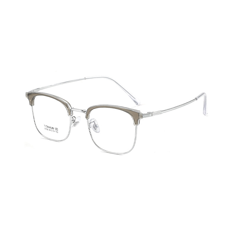 TR Metal Eyebrow Glasses Business-Casual Trendy Semi-Rimmed Anti-Blue-Light Glasses 8158 50 Pairs