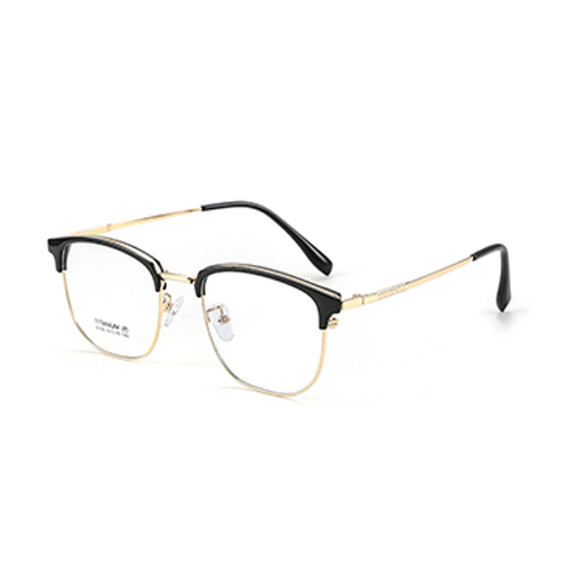 TR Metal Eyebrow Glasses Business-Casual Trendy Semi-Rimmed Anti-Blue-Light Glasses 8129 50 Pairs