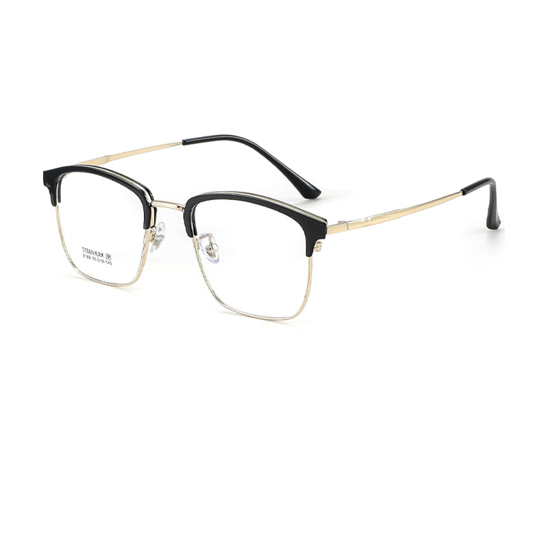 TR Metal Eyebrow Glasses Business-Casual Trendy Semi-Rimmed Anti-Blue-Light Glasses 8188 50 Pairs