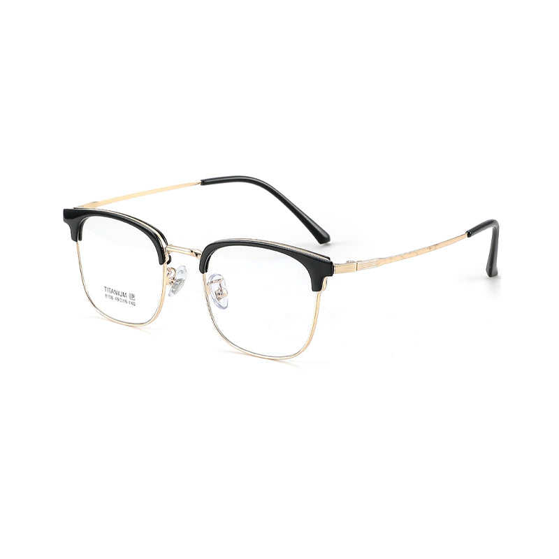 TR Metal Eyebrow Glasses Business-Casual Trendy Semi-Rimmed Anti-Blue-Light Glasses 8158 50 Pairs