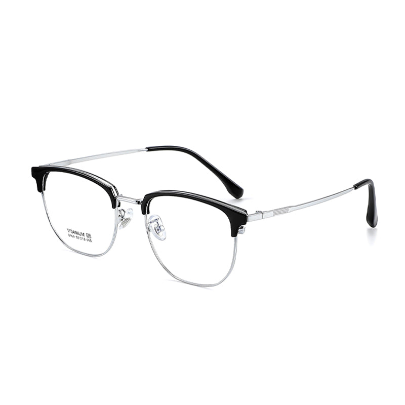 TR Metal Eyebrow Glasses Business-Casual Trendy Semi-Rimmed Anti-Blue-Light Glasses 8169 50 Pairs