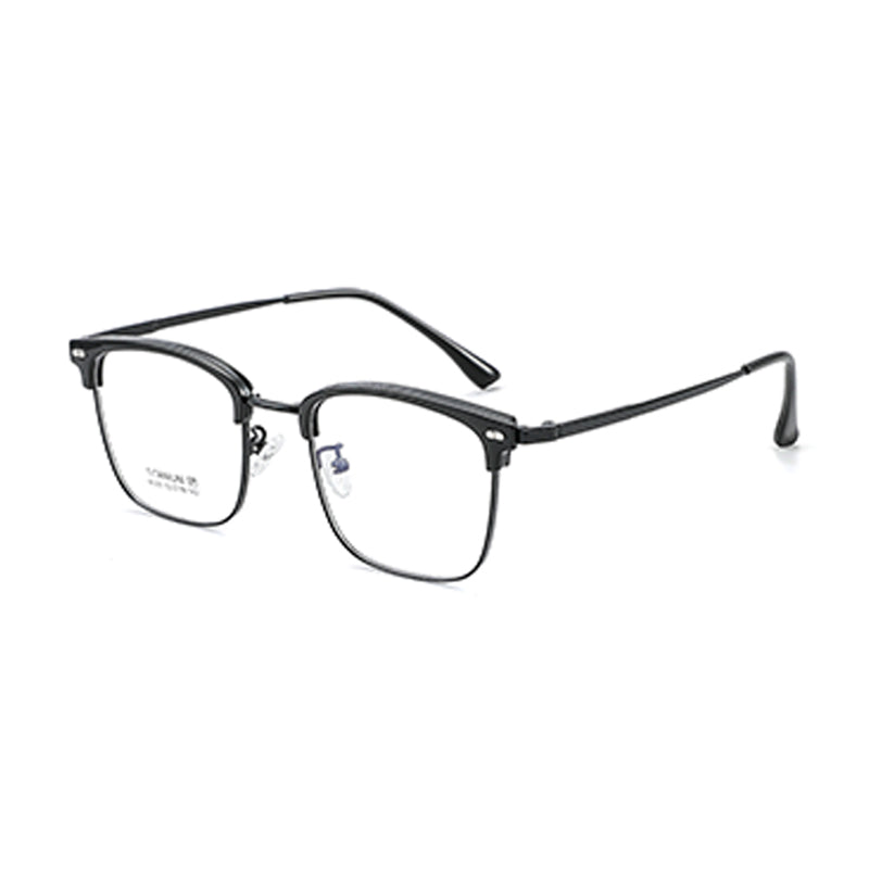 TR Metal Eyebrow Glasses Business-Casual Trendy Semi-Rimmed Anti-Blue-Light Glasses 8129 50 Pairs