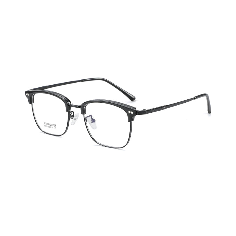 TR Metal Eyebrow Glasses Business-Casual Trendy Semi-Rimmed Anti-Blue-Light Glasses 8179 50 Pairs