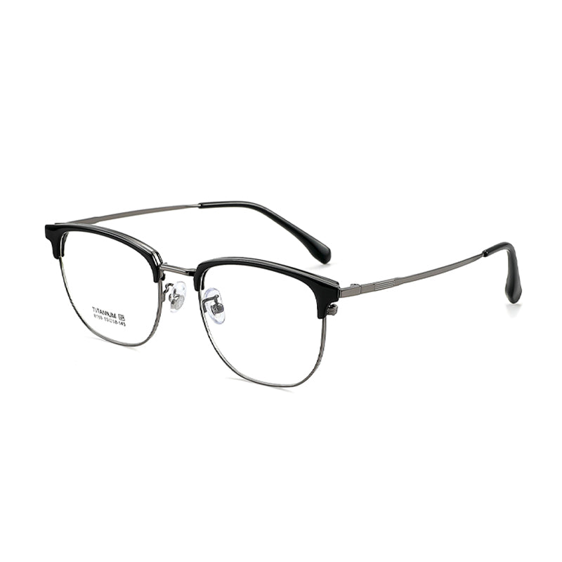 TR Metal Eyebrow Glasses Business-Casual Trendy Semi-Rimmed Anti-Blue-Light Glasses 8169 50 Pairs