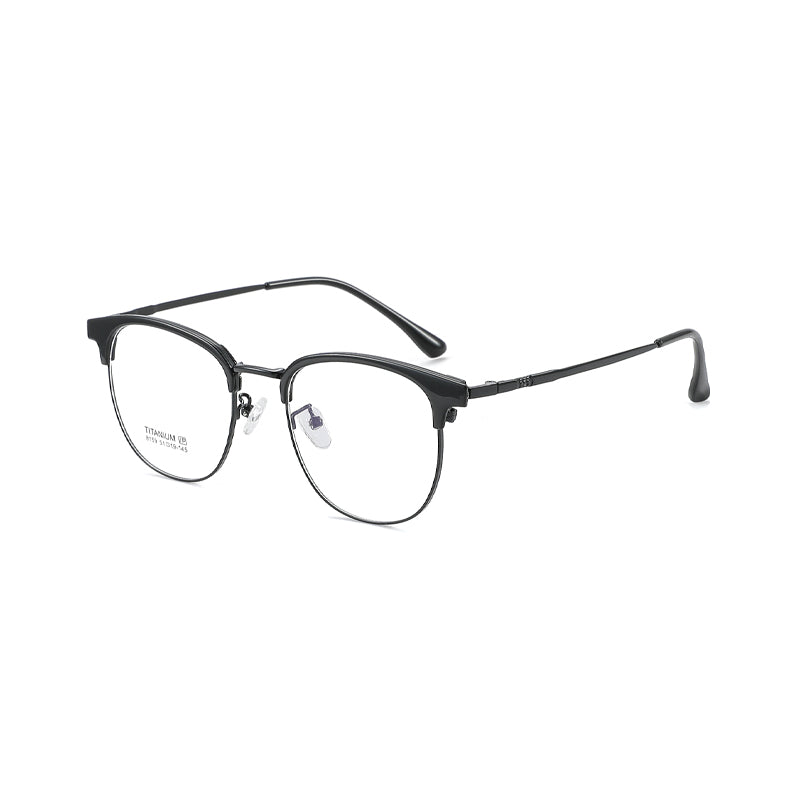 TR Metal Eyebrow Glasses Business-Casual Trendy Semi-Rimmed Anti-Blue-Light Glasses 8159 50 Pairs
