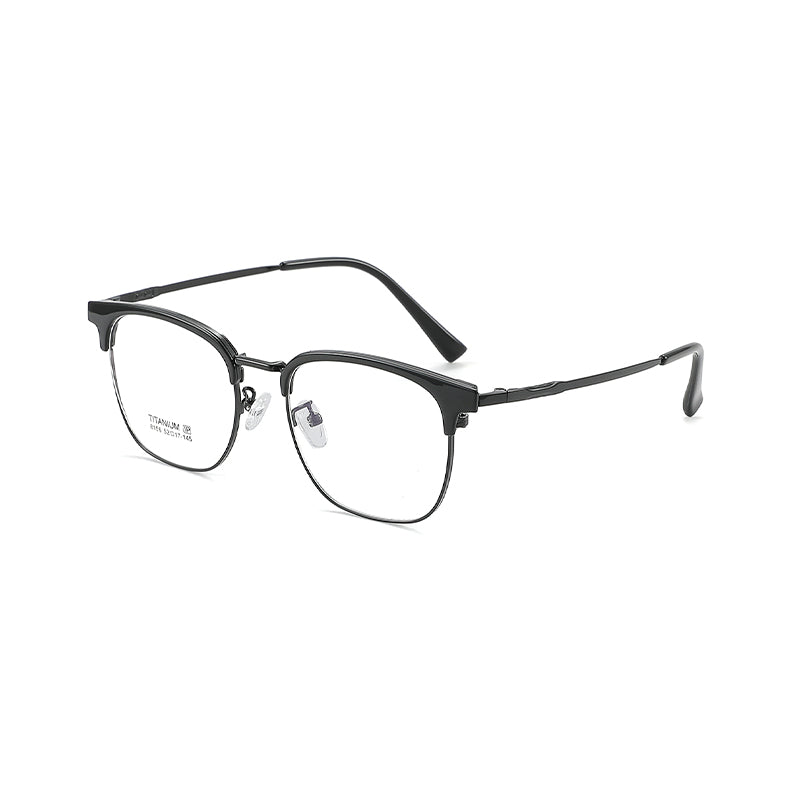 TR Metal Eyebrow Glasses Business-Casual Trendy Semi-Rimmed Anti-Blue-Light Glasses 8156 50 Pairs