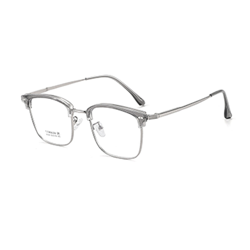 TR Metal Eyebrow Glasses Business-Casual Trendy Semi-Rimmed Anti-Blue-Light Glasses 8129 50 Pairs