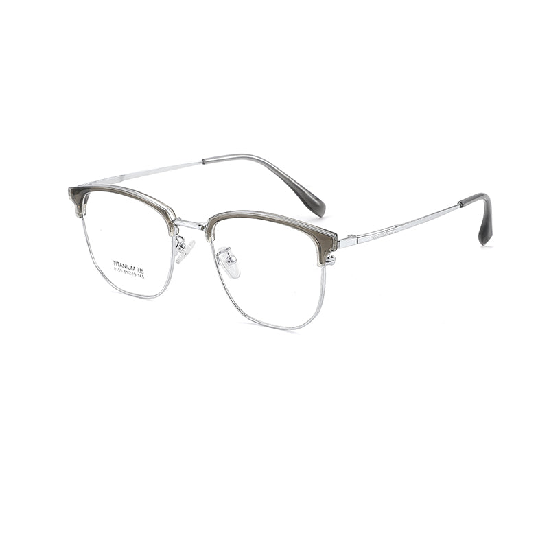 TR Metal Eyebrow Glasses Business-Casual Trendy Semi-Rimmed Anti-Blue-Light Glasses 8155 50 Pairs