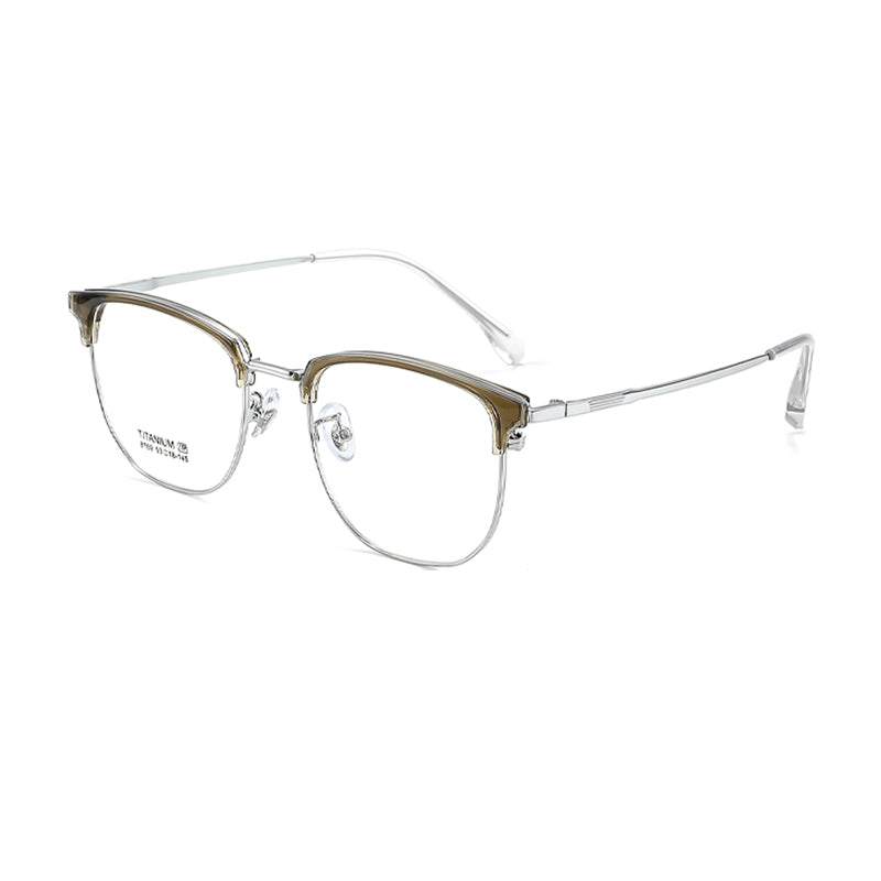 TR Metal Eyebrow Glasses Business-Casual Trendy Semi-Rimmed Anti-Blue-Light Glasses 8169 50 Pairs