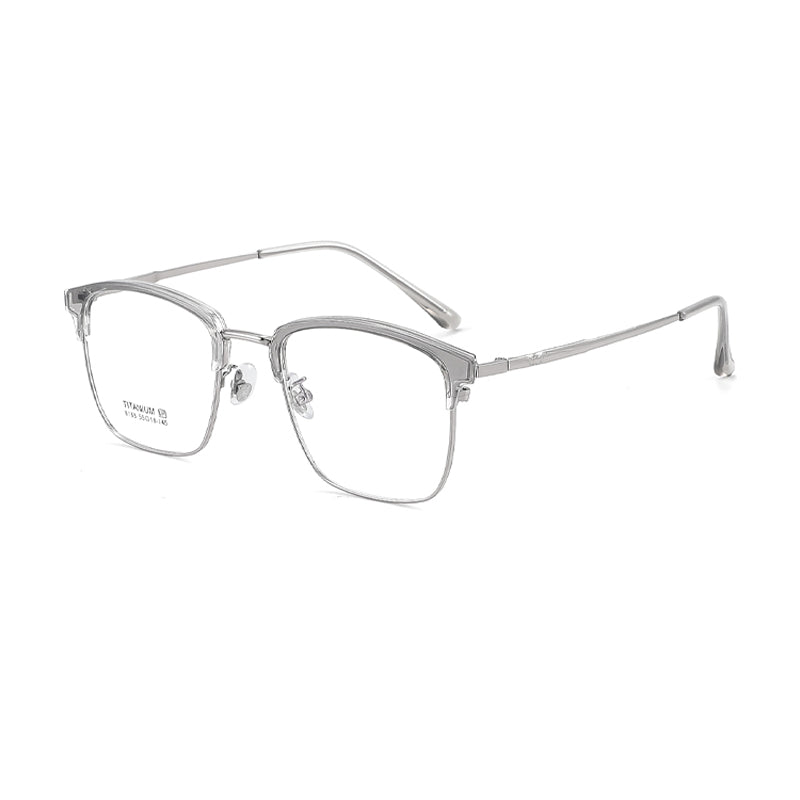 TR Metal Eyebrow Glasses Business-Casual Trendy Semi-Rimmed Anti-Blue-Light Glasses 8188 50 Pairs